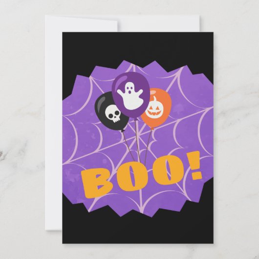 Paarse zwarte Boo Halloween Spooktacular Birthday Kaart (Achterkant)