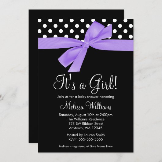 Paarse zwarte boog met polaire wenkbrauwen Babysch Kaart (Voorkant / Achterkant)