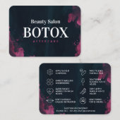 Paarse zwarte Botox Aftercare Visitekaartje (Voorkant / Achterkant)