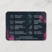 Paarse zwarte Botox Aftercare Visitekaartje (Achterkant)