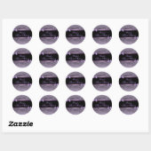 Paarse/Zwarte Bow & Swirl Sweet 16 Envelope seal Ronde Sticker (Vel)