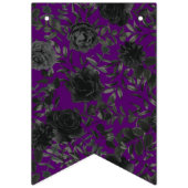 Paarse zwarte bruiloft gotische Rozen Vlaggetjes (Derde vlag)