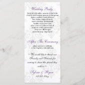 paarse zwarte bruiloft programma programmakaart (Achterkant)