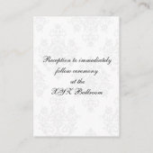 paarse zwarte bruiloft Receptie Kaarten (Achterkant)