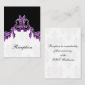 paarse zwarte bruiloft Receptie Kaarten (Voorkant / Achterkant)
