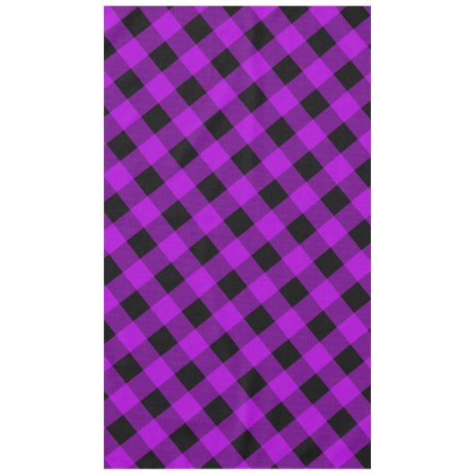 Paarse & Zwarte Buffel Plaid Check | Tafelkleed (Voorkant)