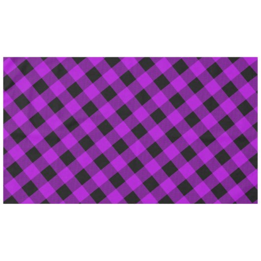 Paarse & Zwarte Buffel Plaid Check | Tafelkleed (Voorkant (Horizontaal))
