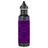 Paarse & Zwarte Buffel Plaid & Stripes | Waterfles (Rechts)