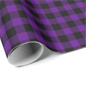 Paarse zwarte buffelplaat Tartan Cadeaupapier (Rol Hoek)