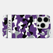 Paarse Zwarte Camouflage Persoonlijk Case-Mate iPhone Case (Achterkant (horizontaal))