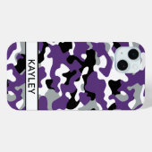 Paarse Zwarte Camouflage Persoonlijk Case-Mate iPhone Case (Achterkant (horizontaal))