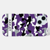 Paarse Zwarte Camouflage Persoonlijk Case-Mate iPhone Case (Achterkant (horizontaal))