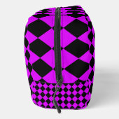Paarse Zwarte Checker Diamond Pattern Toilettas Toilettasje (Rechts)