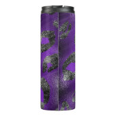 Paarse & Zwarte Cheetah Leopard Print Spots Custom Thermosbeker (Achterkant)