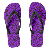 Paarse zwarte cheetah print teenslippers (Voetbed)