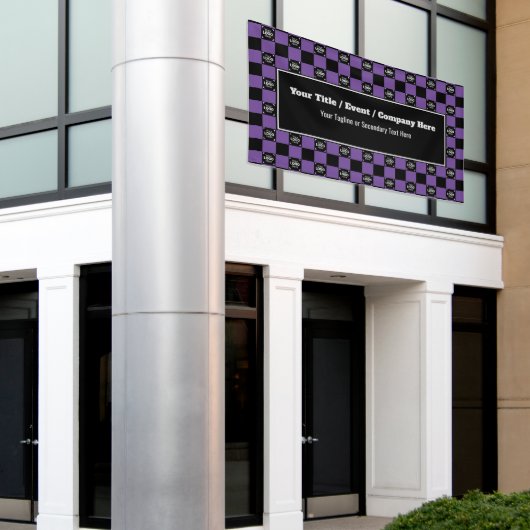 Paarse zwarte cheque - Corporate Event / Trade Sho Spandoek (Buitenkant Gebouw)