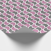 Paarse zwarte Chevron geometrisch Cadeaupapier (Hoek)