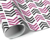Paarse zwarte Chevron geometrisch Cadeaupapier (Rol Hoek)