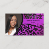 Paarse zwarte cijfers Aangepaste professionele fot Visitekaartje (Voorkant)