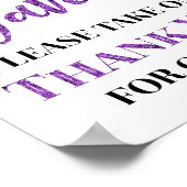 Paarse zwarte Confetti voor Baby shower Poster (Hoek)