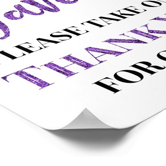 Paarse zwarte Confetti voor Baby shower Poster (Hoek)