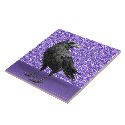 Paarse zwarte-crèmetegel tegeltje (Zijkant)