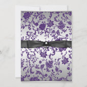 Paarse Zwarte Damask Meisjes Foto Afstuderen Kaart (Achterkant)