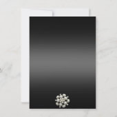 Paarse/zwarte Damask & Pearl Sweet16 Uitnodigen Kaart (Achterkant)