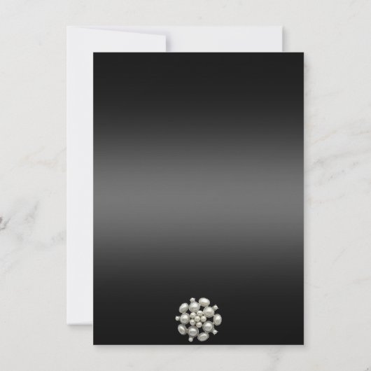 Paarse/zwarte Damask & Pearl Sweet16 Uitnodigen Kaart (Achterkant)