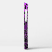 PAARSE ZWARTE DAMASKMONOGRAM VAN GEMSTONE Case-Mate iPhone CASE (Achterkant / Links)