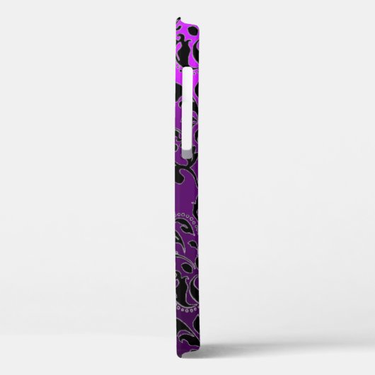 PAARSE ZWARTE DAMASKMONOGRAM VAN GEMSTONE Case-Mate iPhone CASE (Achterkant / Links)