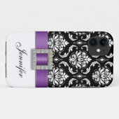 Paarse zwarte darm Gedrukte lintjood Case-Mate iPhone Case (Achterkant (horizontaal))