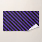 Paarse/zwarte diagonale stripteasdoekset bad handdoek (Handdoek)