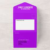 Paarse zwarte drie foto's op 30e verjaardag all in one uitnodiging (Buitenkant)