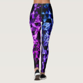Paarse Zwarte Driehoek Geometrische Smoky Abstract Leggings (Achterkant)