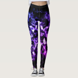 Paarse Zwarte Driehoek Geometrische Smoky Abstract Leggings