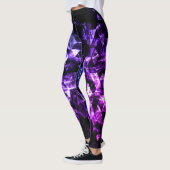 Paarse Zwarte Driehoek Geometrische Smoky Abstract Leggings (Links)