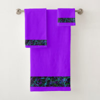 Paarse, zwarte en blauwe Abstracte badhanddoeken