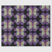 Paarse, zwarte en Bleke blauwe vlinder Cadeaupapier (Vlak)