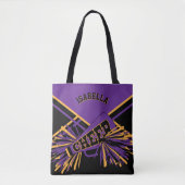 Paarse, zwarte en gouden design tote bag (Voorkant)