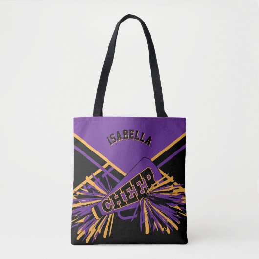 Paarse, zwarte en gouden design tote bag (Voorkant)