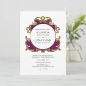 Paarse, zwarte en gouden weddenschappen kaart (Staand voorkant)