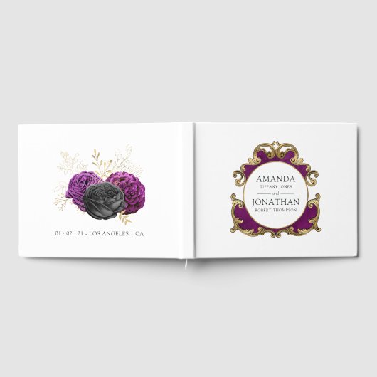 Paarse, zwarte en goudfinnen gastenboek (Volledig)