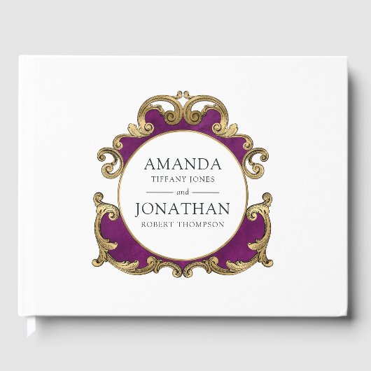 Paarse, zwarte en goudfinnen gastenboek (Voorkant)