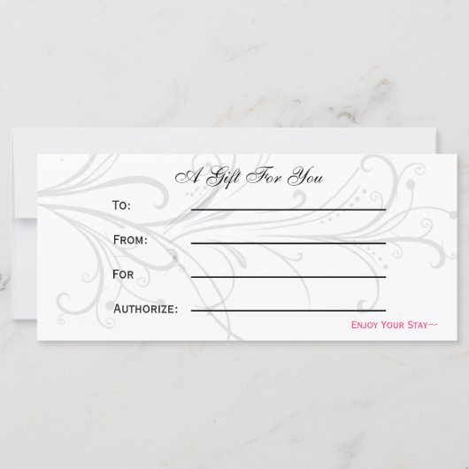 paarse, zwarte en witte Chic-cadeaubonnen (Achterkant)