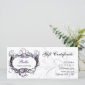 paarse, zwarte en witte Chic-cadeaubonnen (Staand voorkant)