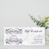 Paarse, zwarte en witte Chic-cadeaubonnen (Staand voorkant)