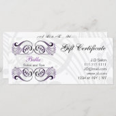 Paarse, zwarte en witte Chic-cadeaubonnen (Voorkant / Achterkant)