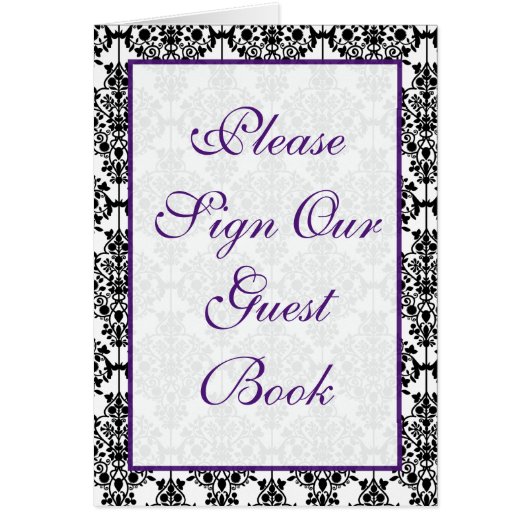 Paarse, zwarte en witte dessentafelkaart (Voorkant)