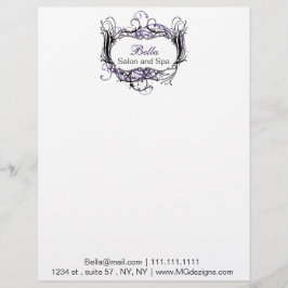 paarse, zwarte en witte grafische briefjes gepersonaliseerd briefhoofd